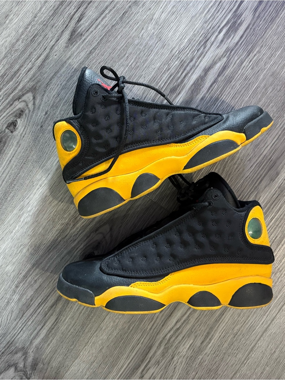 Jordan Kids Black and Yellow Retro Sneakers